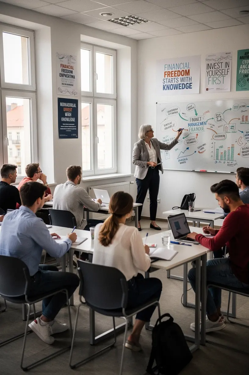 Fotografie profesionála poskytujícího finanční poradenství klientovi v kanceláři.